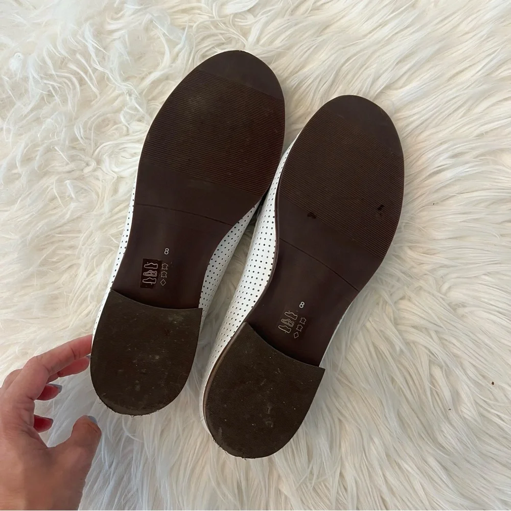 Women's White Loafers with Silver Accents - Picture 6 of 9